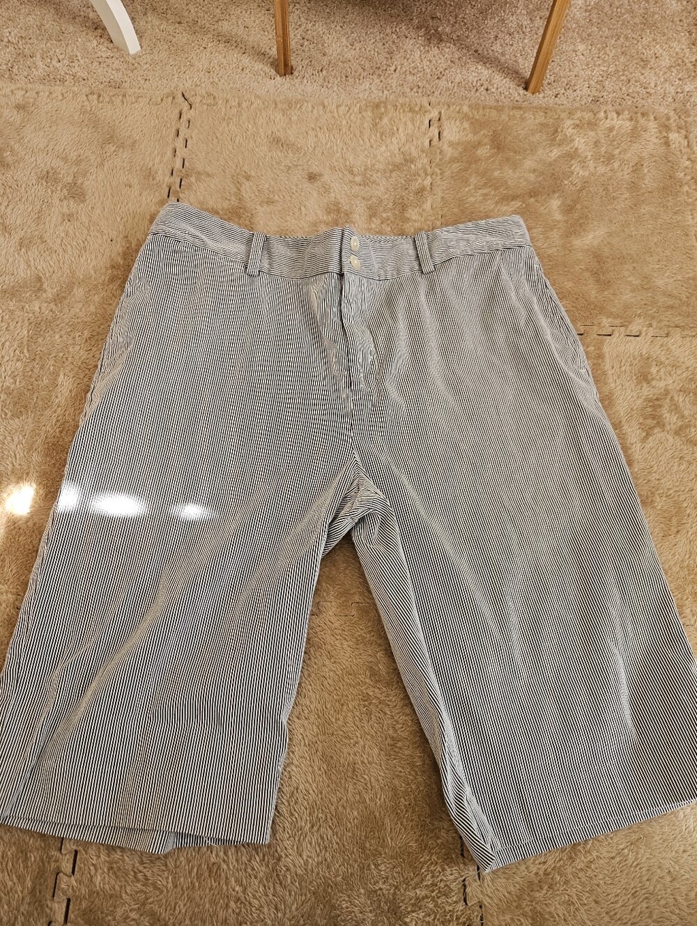 Ralph lauren Seersucker Shorts - Blue/White Pinstripe Sz 14